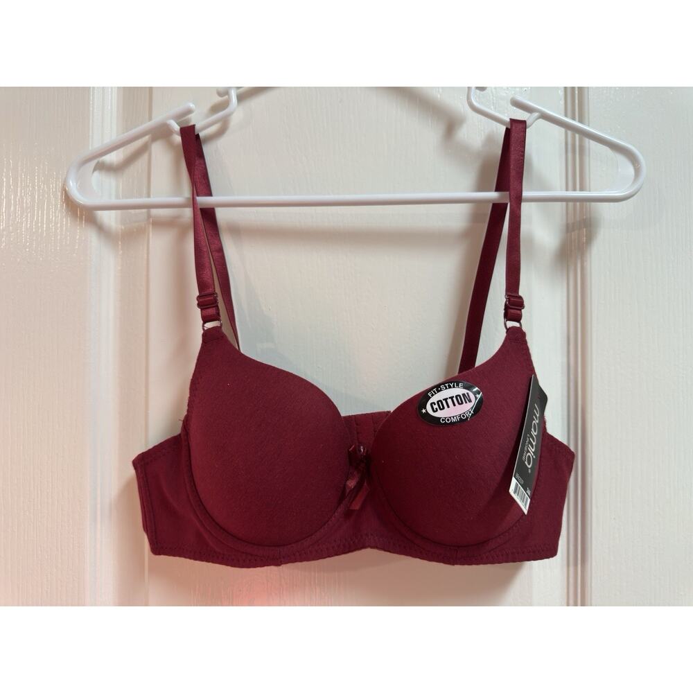 Mamia Lingerie Underwire Lined T-shirt Bra NWT Size 34A /Burgandy Comfort Fit